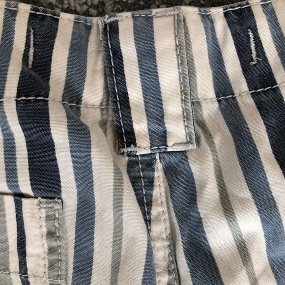 Striped Straight Leg Coastal Preppy Stripe Cotton Beachy Jeans w Slit 5/6 NWT - Picture 8 of 12